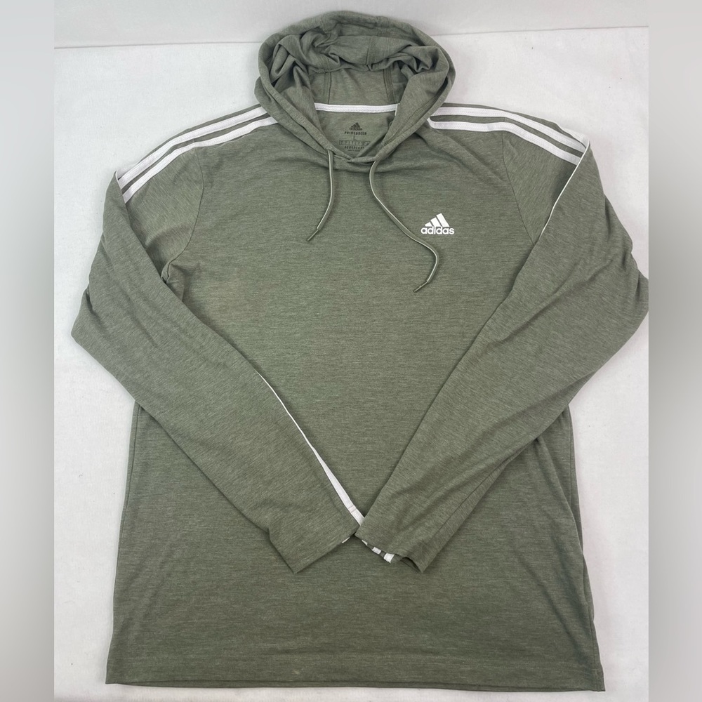 Mens Size Large Adidas AEROREADY  Primegreen  Hooded Long Sleeve SEE DESCRIPTION